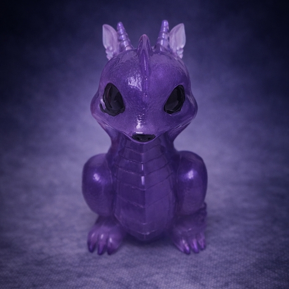 Handmade Resin Colorful Dragon Figurine Set - Picture 4 of 4